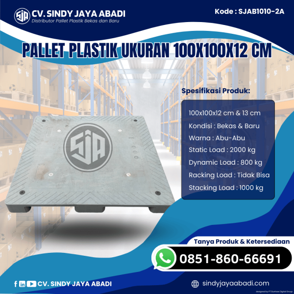 Pallet Plastik Baru & Bekas 100x100x12 [SJAB1010-2A]