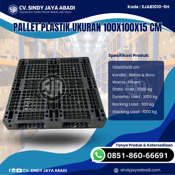 Pallet Plastik Baru & Bekas 100x100x15 [SJAB1010-5H]