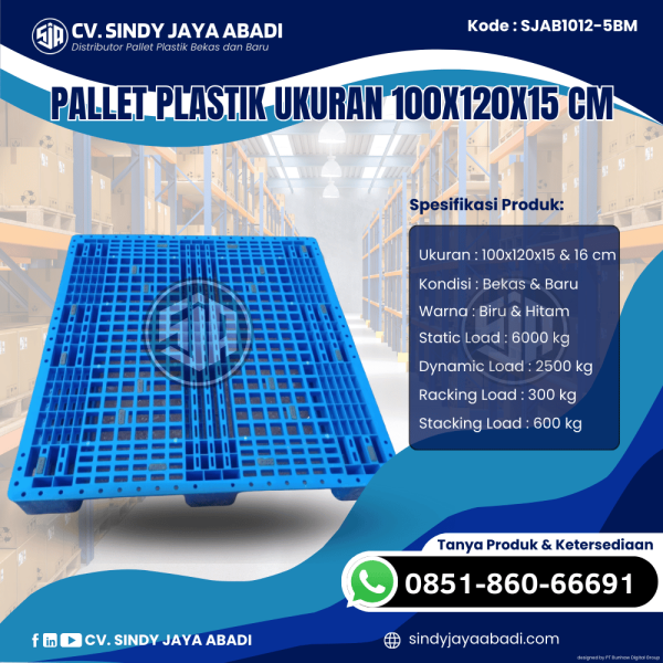 Pallet Plastik Baru & Bekas 100x120x15 [SJAB1012-5BM]