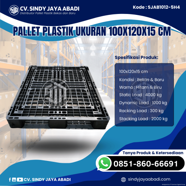 Pallet Plastik Baru & Bekas 100x120x15 [SJAB1012-5H4]
