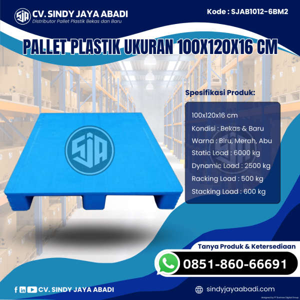 Pallet Plastik Baru & Bekas 100x120x16 [SJAB1012-6BM2]