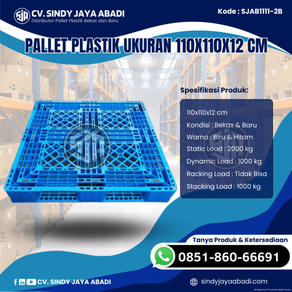 Pallet Plastik Baru & Bekas 110x110x12 [SJAB1111-2B]