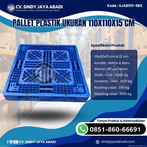 Pallet Plastik Baru & Bekas 110x110x15 [SJAB1111-5B3]