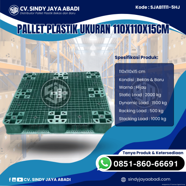 Pallet Plastik Baru & Bekas 110x110x15 [SJAB1111-5HJ]