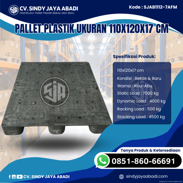 Pallet Plastik Baru & Bekas 110x120x17 [SJAB1112-7AFM]