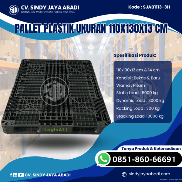 Pallet Plastik Baru & Bekas 110x130x13 [SJAB1113-3H]