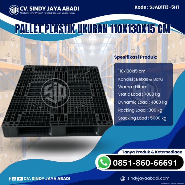 Pallet Plastik Baru & Bekas 110x130x15 [SJAB1113-5H1]