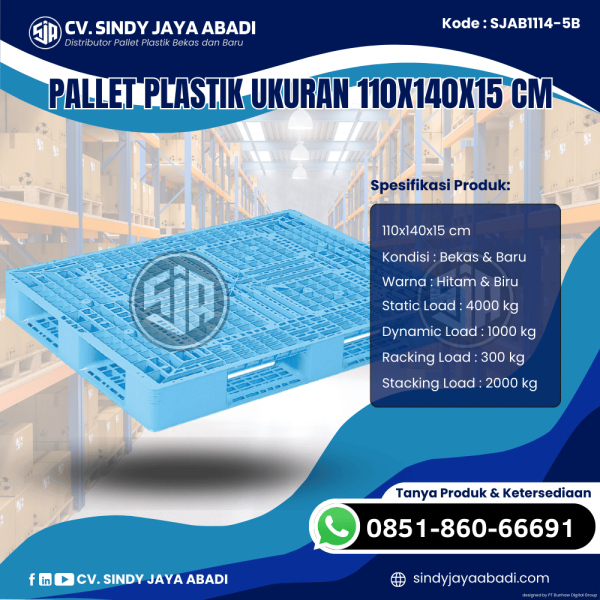 Pallet Plastik Baru & Bekas 110x140x15 [SJAB1114-5B]