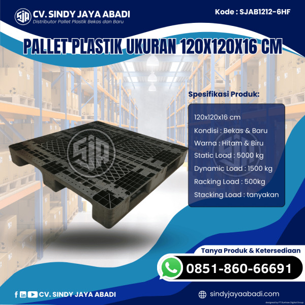 Pallet Plastik Baru & Bekas 120x120x16 [SJAB1212-6HF]