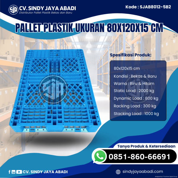 Pallet Plastik Baru & Bekas 80x120x15 [SJAB8012-5B2]
